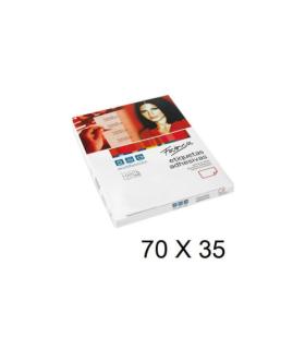 CAJA 100 HOJAS ETIQUETAS ADHESIVAS ILC BLANCA 70X35 FABRISA 15303