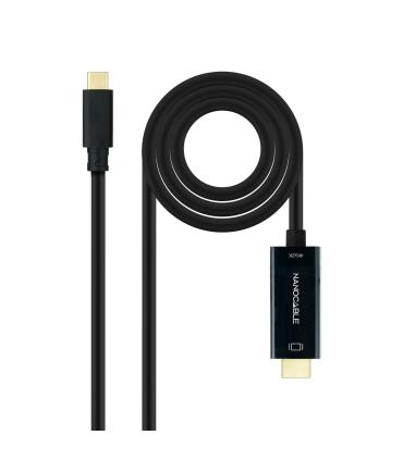 Cable Conversor Nanocable 10.15.5133  USB Tipo-C Macho - HDMI Macho  3m  Negro