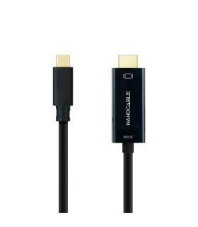 Cable Conversor Nanocable 10.15.5133  USB Tipo-C Macho - HDMI Macho  3m  Negro