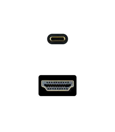 Cable Conversor Nanocable 10.15.5133  USB Tipo-C Macho - HDMI Macho  3m  Negro