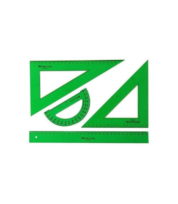 JUEGO REGLAS ESCOLAR 4 PIEZAS FABER CASTELL 66021