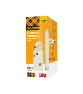 PACK 8 ROLLOS CINTAS ADHESIVAS TRANSPARENTE 19MM X 33M 508/1933 SCOTH 7100213205