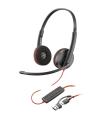 Auriculares Poly Blackwire 3220 + Adaptador USB-C/A/ Con Micrfono/ USB Tipo-C/ Bulk/ Negros