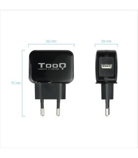 CARGADOR  USB TOOQ PARED 5V 2.4 A NEGRO TQWC-1S01