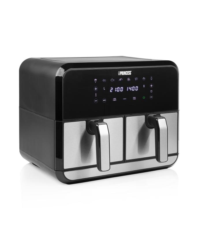 Freidora Por Aire Airfryer   Sin Aceite Princess Double Basket Airfryer 182074  2400W  Capacidad 8L