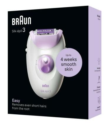 DEPILADORA ELECTRICA BRAUN SILK-EPIL 3 SE3-000 RODILLO MASAJE LUZ SMARTLIGHT