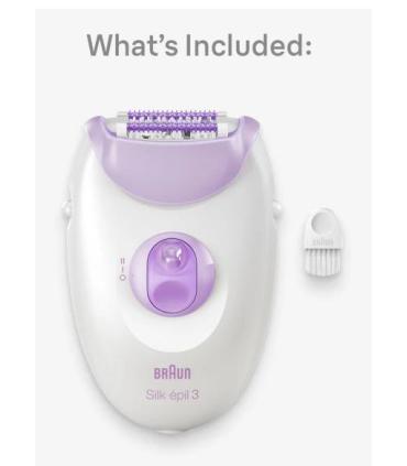 DEPILADORA ELECTRICA BRAUN SILK-EPIL 3 SE3-000 RODILLO MASAJE LUZ SMARTLIGHT