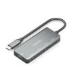 Hub USB Tipo-C Aisens A109-0946/ 2xUSB/ 2xUSB Tipo-C/ 1xUSB Tipo-C PD/ Gris