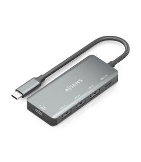 Hub USB Tipo-C Aisens A109-0945  3xUSB  1xUSB Tipo-C  1xUSB Tipo-C PD  Gris