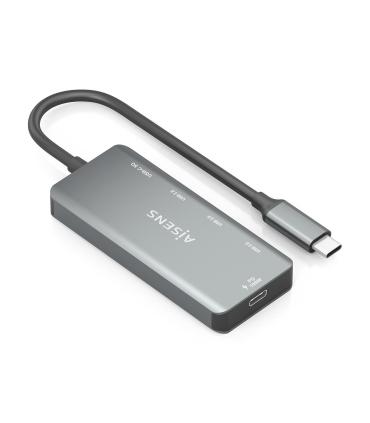 Hub USB Tipo-C Aisens A109-0945  3xUSB  1xUSB Tipo-C  1xUSB Tipo-C PD  Gris