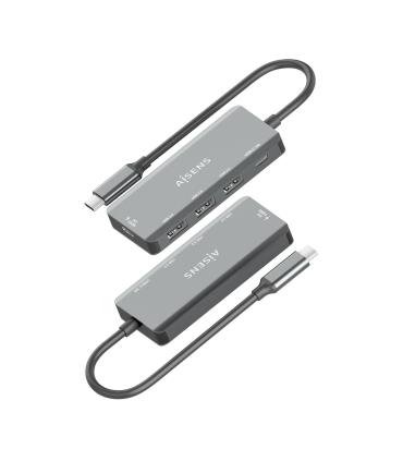 Hub USB Tipo-C Aisens A109-0945  3xUSB  1xUSB Tipo-C  1xUSB Tipo-C PD  Gris