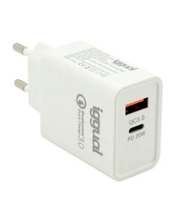 Iggual Cargador Doble USB QC3.0 + Tipo C PD 20W