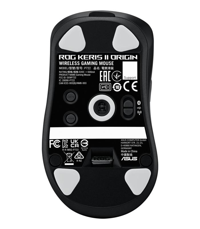 ASUS ROG Keris II Origin BLK Ratn Juego Mano Derecha RF Wireless + Bluetooth + USB Type-A Ptico 42000 DPI