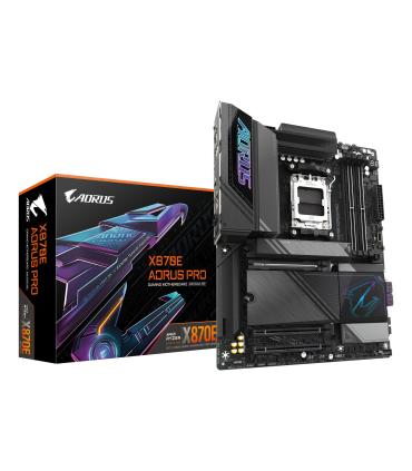 GIGABYTE Placa Base X870E AORUS PRO - Compatible Con CPUs AMD Ryzen 9000, VRM Digital De 16+2+2 Fases, Hasta 8000MHz DDR5 (OC), 