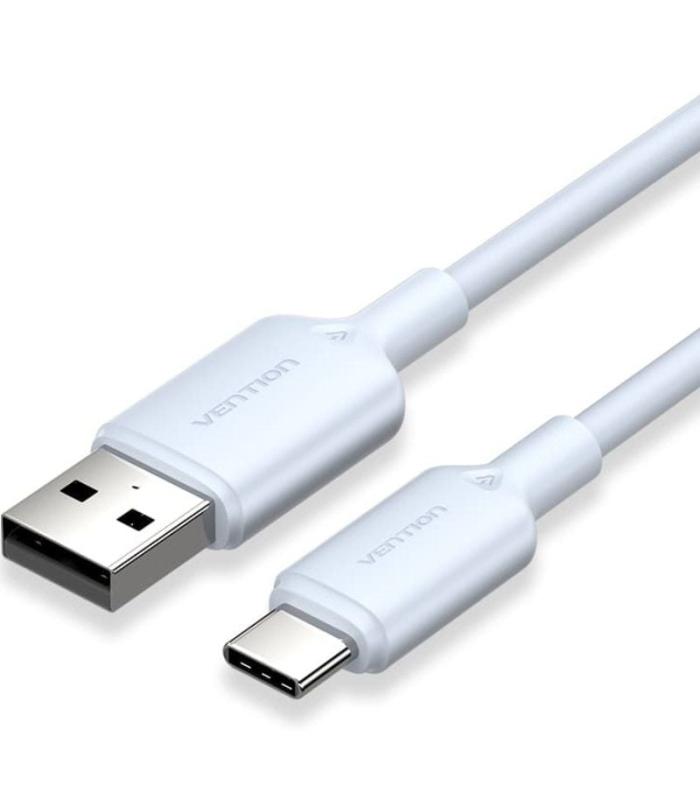 Cable USB 2.0 Tipo-C Vention CTQLF/ USB Tipo-C Macho - USB Macho/ Hasta 60W/ 480Mbps/ 1m/ Azul