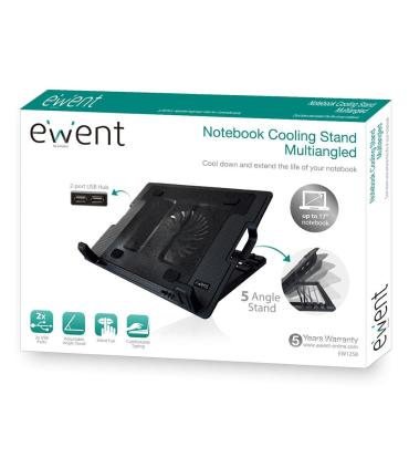 EWENT EW1258 Soporte Ventilador Portatil 17"+2 USB