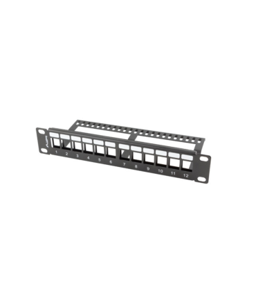 PATCH PANEL LANBERG 12 PUERTOS 1U RACK 19-ORGANIZADOR MODULOS KEYSTONE NEGRO