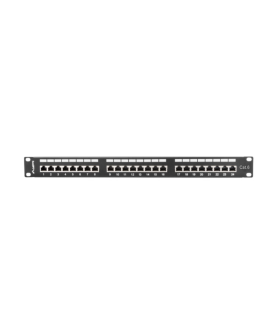 PATCH PANEL LANBERG 24 PUERTOS 1U 19\" CAT.6 SFTP NEGRO