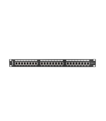 PATCH PANEL LANBERG 24 PUERTOS 1U 19\" CAT.6 SFTP NEGRO