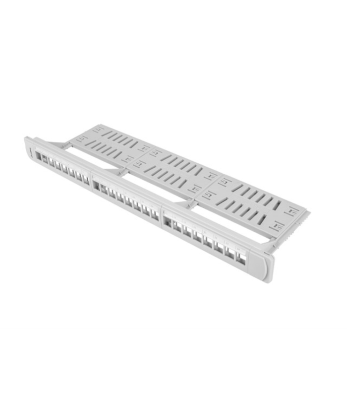 PATCH PANEL LANBERG 24 PUERTOS 1U RACK 19 ORGANIZADOR MODULOS KEYSTONE GRIS