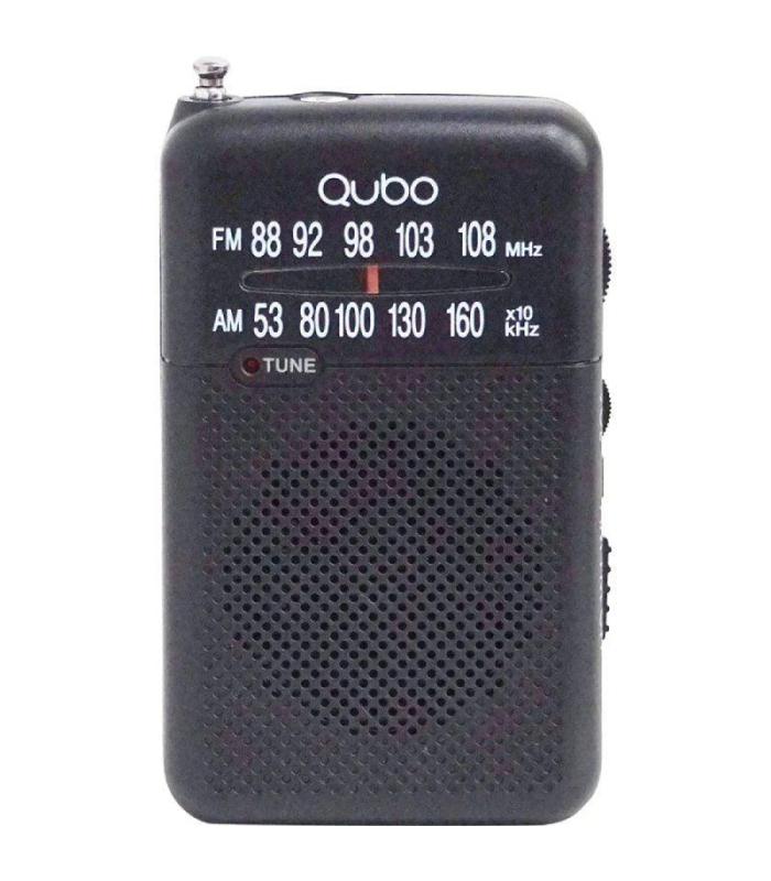 Radio Porttil Qubo R-S1/ con Cable/ a Pilas/ Negra