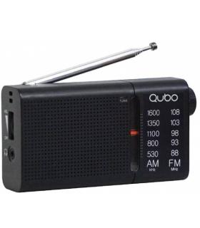 Radio Porttil Qubo RS-2/ con Cable/ a Pilas/ Negra