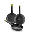 Pack 3 Sartenes Bra Gastro A841201/ 18cm/ 22cm/ 26cm/ Apta Para Induccin