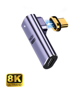 ADAPTADOR USB-C EWENT MACHO-HEMBRA MAGNETICO PD100W PURPURA