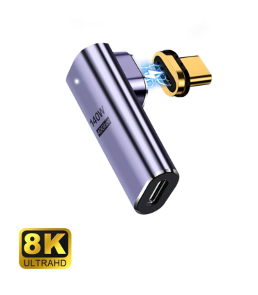 ADAPTADOR USB-C EWENT MACHO-HEMBRA MAGNETICO PD100W PURPURA