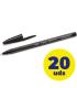Caja de Bolgrafos de Tinta de Aceite Bic Cristal Exact Ultrafine 992603/ 20 unidades/ Negros