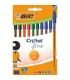Bolgrafos de Tinta de Aceite Bic Cristal Fine 516356/ 10 unidades/ Colores Surtidos