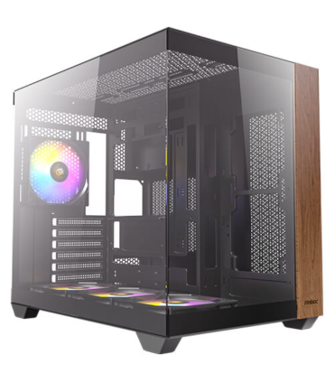 CAJA ANTEC CX800 ARGB ATX WOOD 2XVENT REV 120 MM 1X120MM 2XUSB SN FUENTE