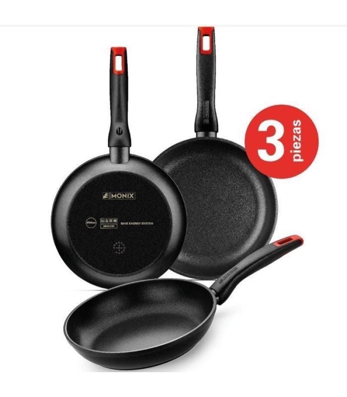 Pack 3 Sartnes Monix Hermanos Torres M240000/ 18cm/ 22cm/ 26cm/ Aluminio forjado/ Apta para Induccin