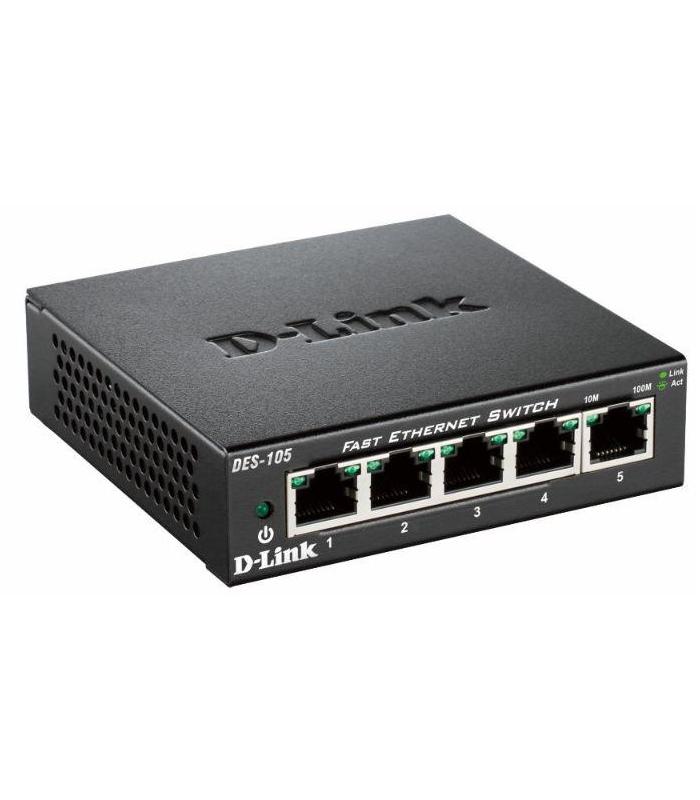 Switch D-Link DES-105 5 Puertos  RJ-45 10 100