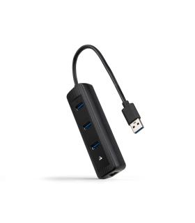 Hub USB 3.0 Nanocable 10.16.4604  3xUSB  1xRJ45  Negro