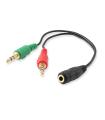 Ewent Cable Audio Jack 3,5/H-2 Jack 3,5/M - 0,15mt
