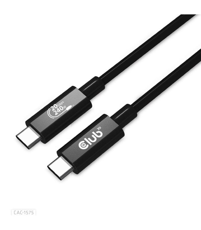 CABLE CLUB3D CERTIFICADO USB4 80G GEN3.2 TIPO-C 2M
