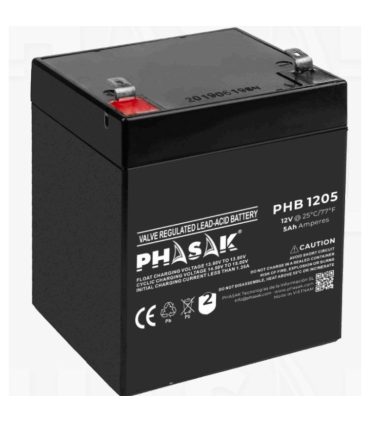 Batera Phasak PHB 1205 compatible con SAI/UPS PHASAK segn especificaciones
