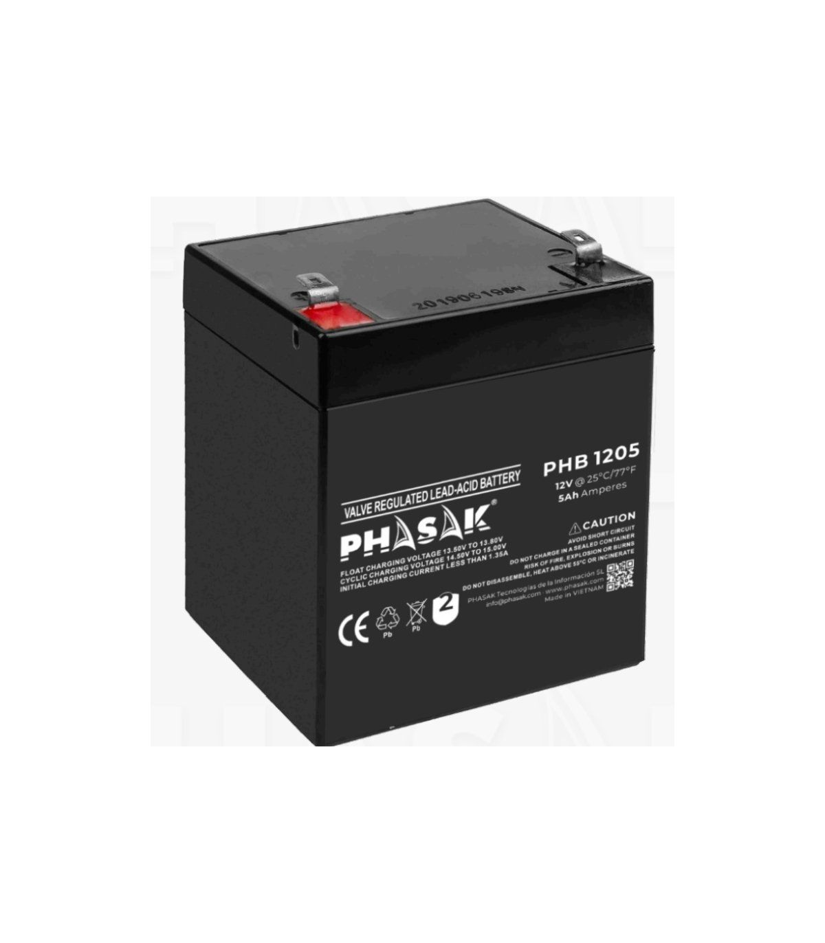 Batera Phasak PHB 1205 compatible con SAI/UPS PHASAK segn especificaciones
