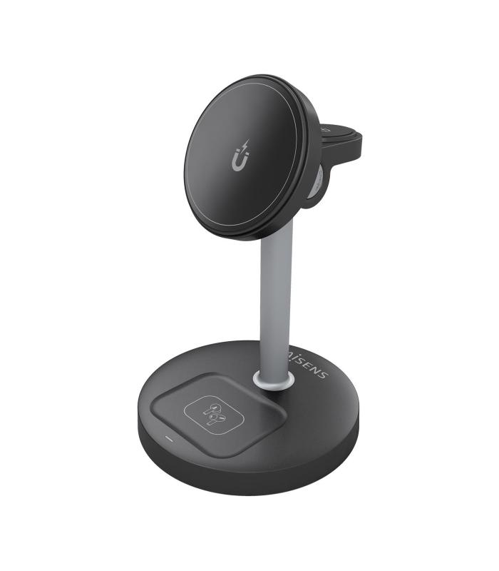 Aisens Cargador Inalmbrico USBC 15W 3 En 1 Negro