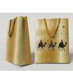 BOLSA DORADA PAPEL REYES MAGOS S (24X10X32 CM) CON TARJETA COLGANTE BISMARK 333673