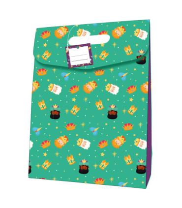BOLSA CARTON CIERRE ADHESIVO REYES MAGOS (338X41 CM) COLORES SURTIDOS BISMARK 332880