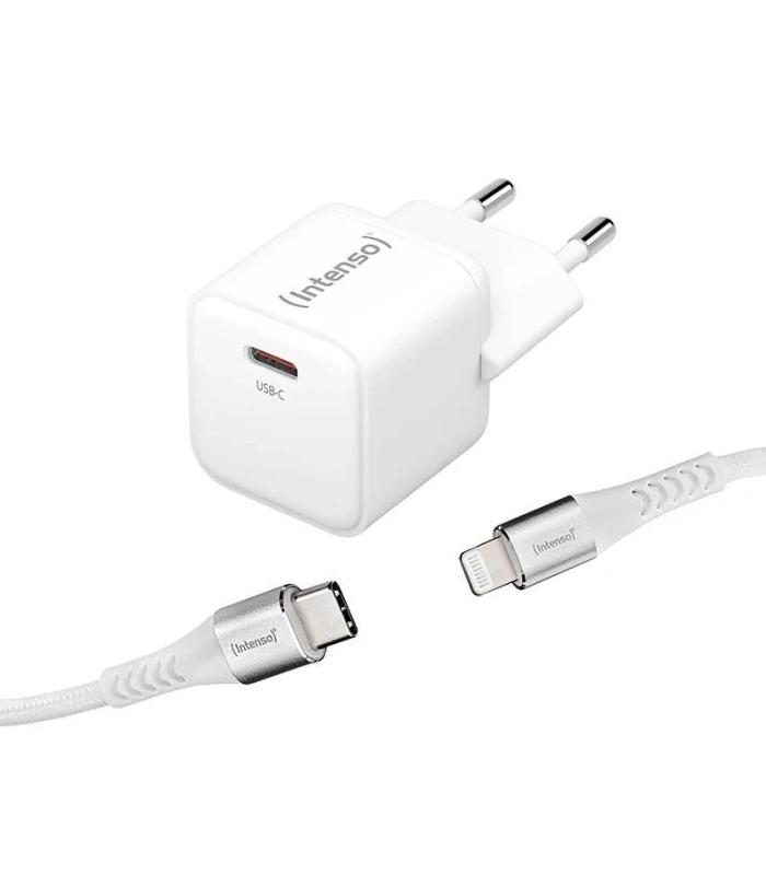 Intenso | KIT Cargador GaN W30C + Cable Lightning