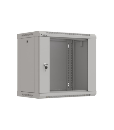 ARMARIO LANBERG MURAL RACK 19\" 9U 540X350 FLAT PACK GRIS PUERTA CRISTAL