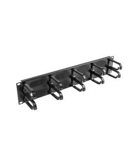 ORGANIZADOR DE CABLES LANBERG 10 ANILLOS 19\" 2U TIPO B CON CEPILLO NEGRO