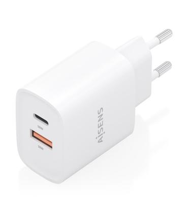 CARGADOR AISENS GAN 30W 1XUSB-C PD3.0 QC4.0 1XUSB-A QC3.0 BLANCO