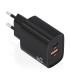 CARGADOR AISENS GAN 30W 1XUSB-C PD3.0 QC4.0 1XUSB-A QC3.0 NEGRO