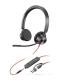Auriculares Poly Blackwire 3225 para Microsoft Teams + 3.5 mm + Adaptador USB-C/A/ con Micrfono/ Jack 3.5 - USB Tipo-C/ Negros