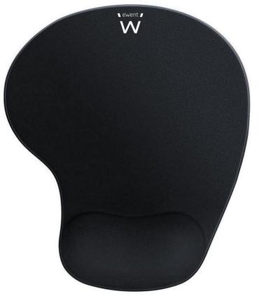 ALFOMBRILLA EWENT ERGONOMICA REPOSAMUECAS GEL NEGRA 240X212X21MM