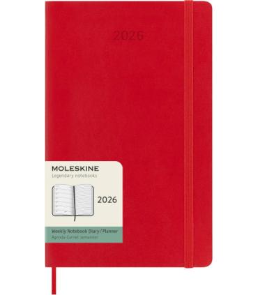 AGENDA 2026 TAPA BLANDA 12 MESES SEMANAL L (13 X 21 CM) ROJO MOLESKINE DSF212WN3Y26